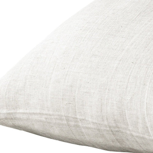 Set of Two Light Gray Linen King Pillowcases