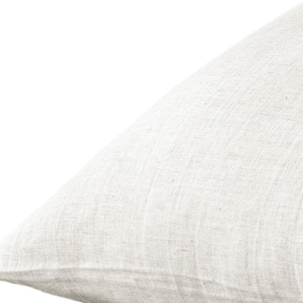 Set of Two Light Gray Linen Pillowcases