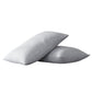 Set of Two Light Gray Linen King Pillowcases