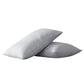 Set of Two Light Gray Linen King Pillowcases