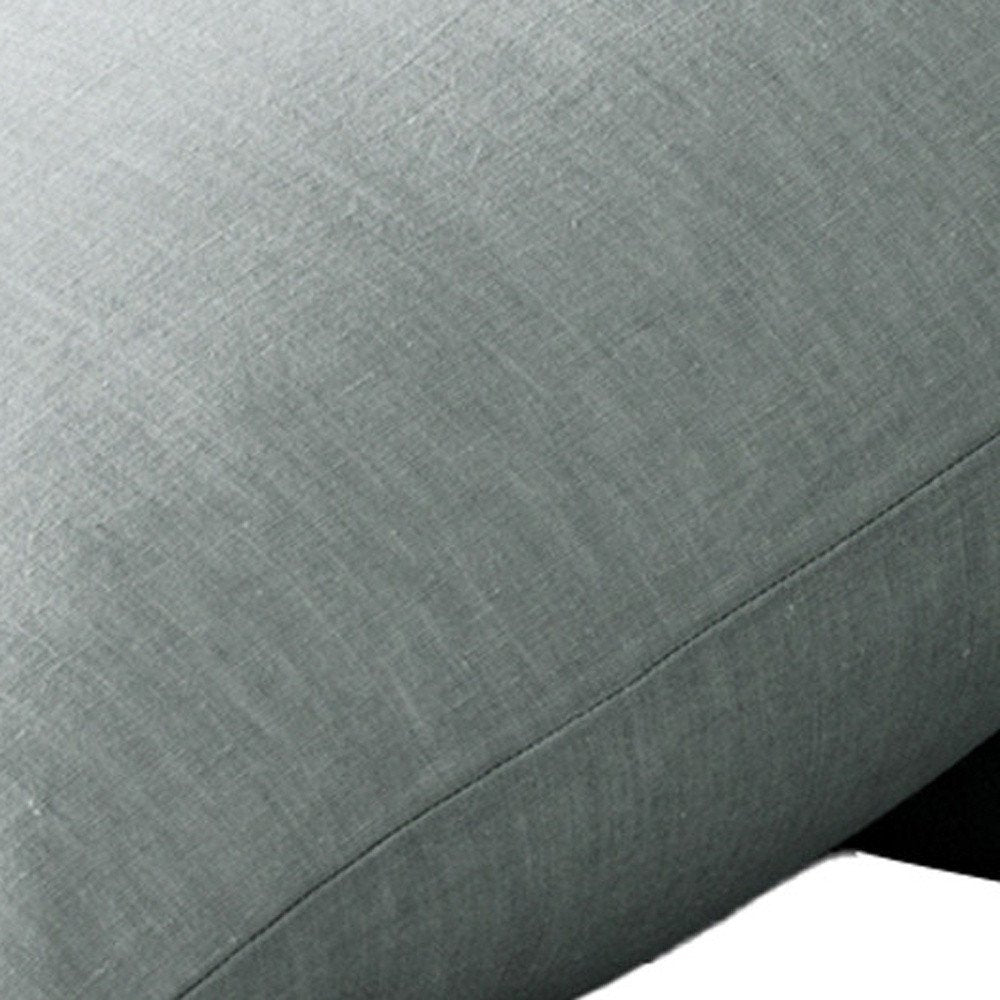 Set of Two Light Gray Linen Pillowcases