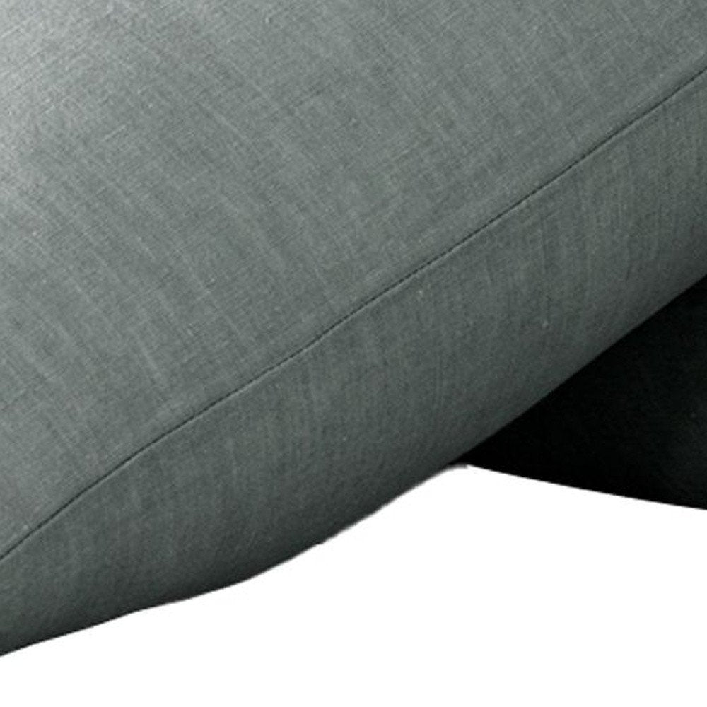 Set of Two Light Gray Linen King Pillowcases