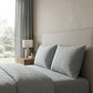 Set of Two Light Gray Linen King Pillowcases