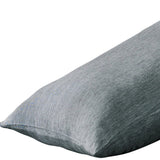 Set of Two Light Gray Linen Pillowcases