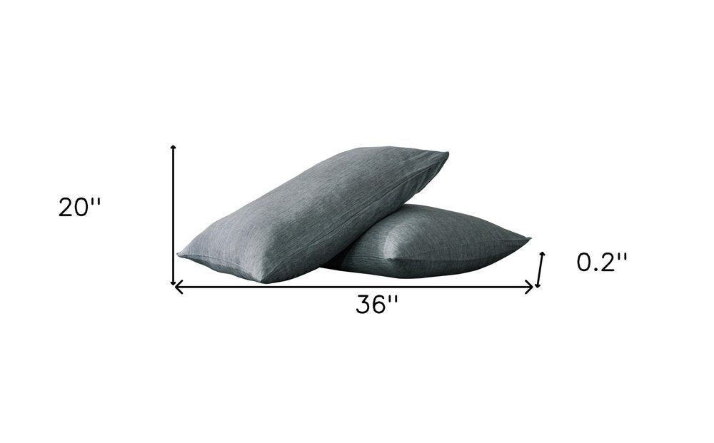 Set of Two Light Gray Linen Pillowcases