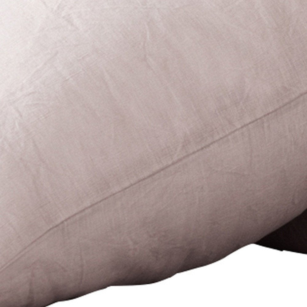 Set of Two Light Gray Linen Pillowcases