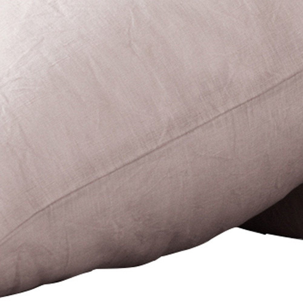 Set of Two Light Gray Linen Pillowcases
