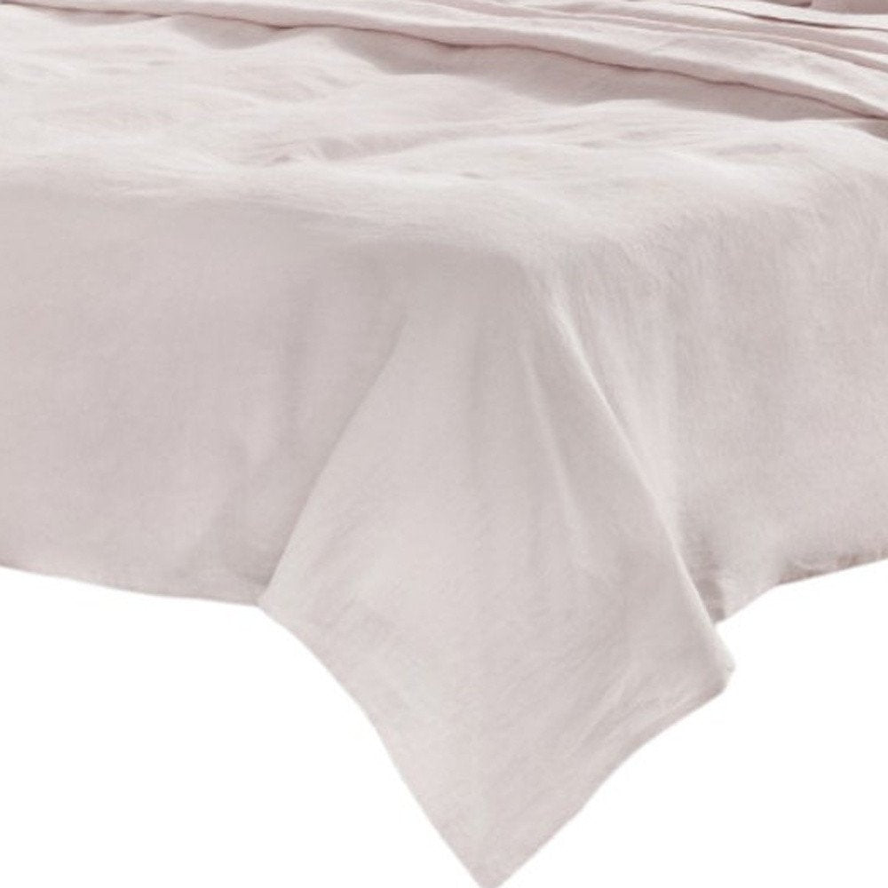 Four Piece Champagne Pink Linen Sheet Set