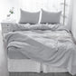 Four Piece Blue Linen King Sheet Set