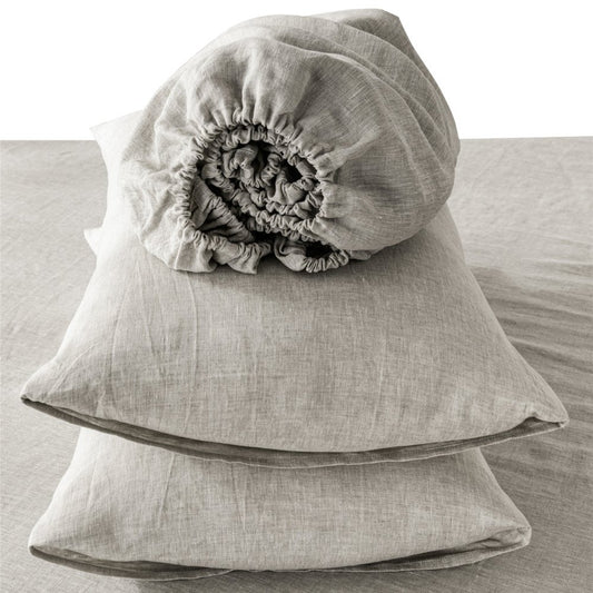 Four Piece White Linen Sheet Set