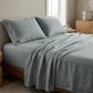 Four Piece Blue Linen Twin Sheet Set
