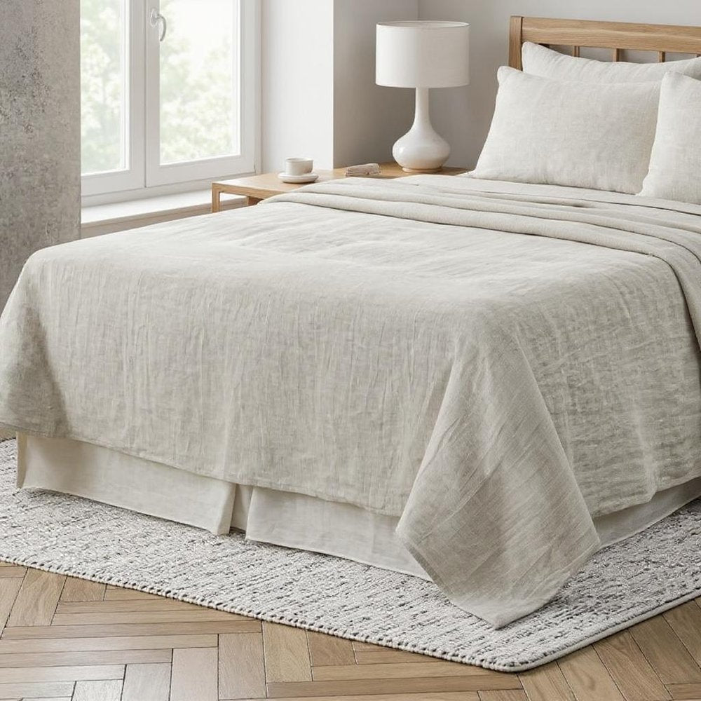 Ivory Linen King Flat Sheet