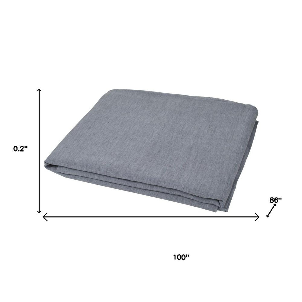 Slate Gray Linen Twin Flat Sheet