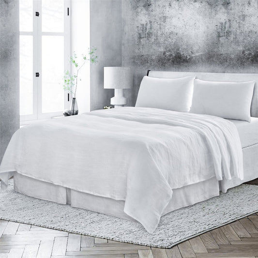 White Linen King Flat Sheet