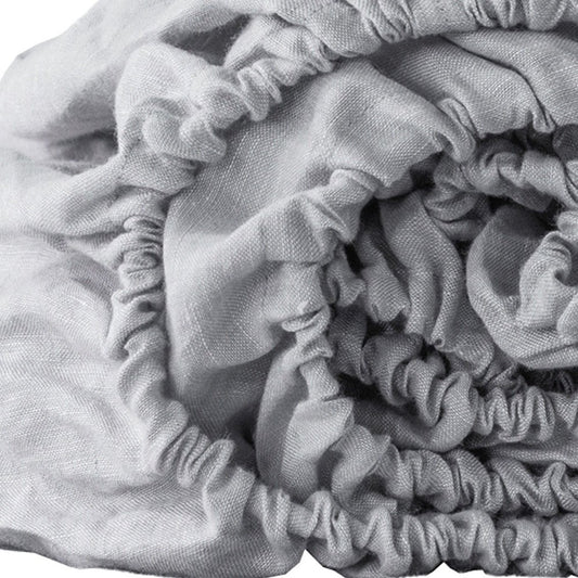 Light Gray Linen Twin Fitted Sheet