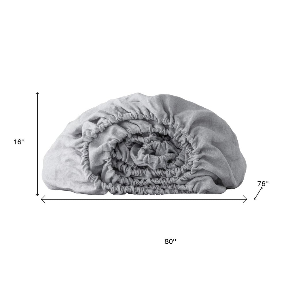 Light Gray Linen King Fitted sheet