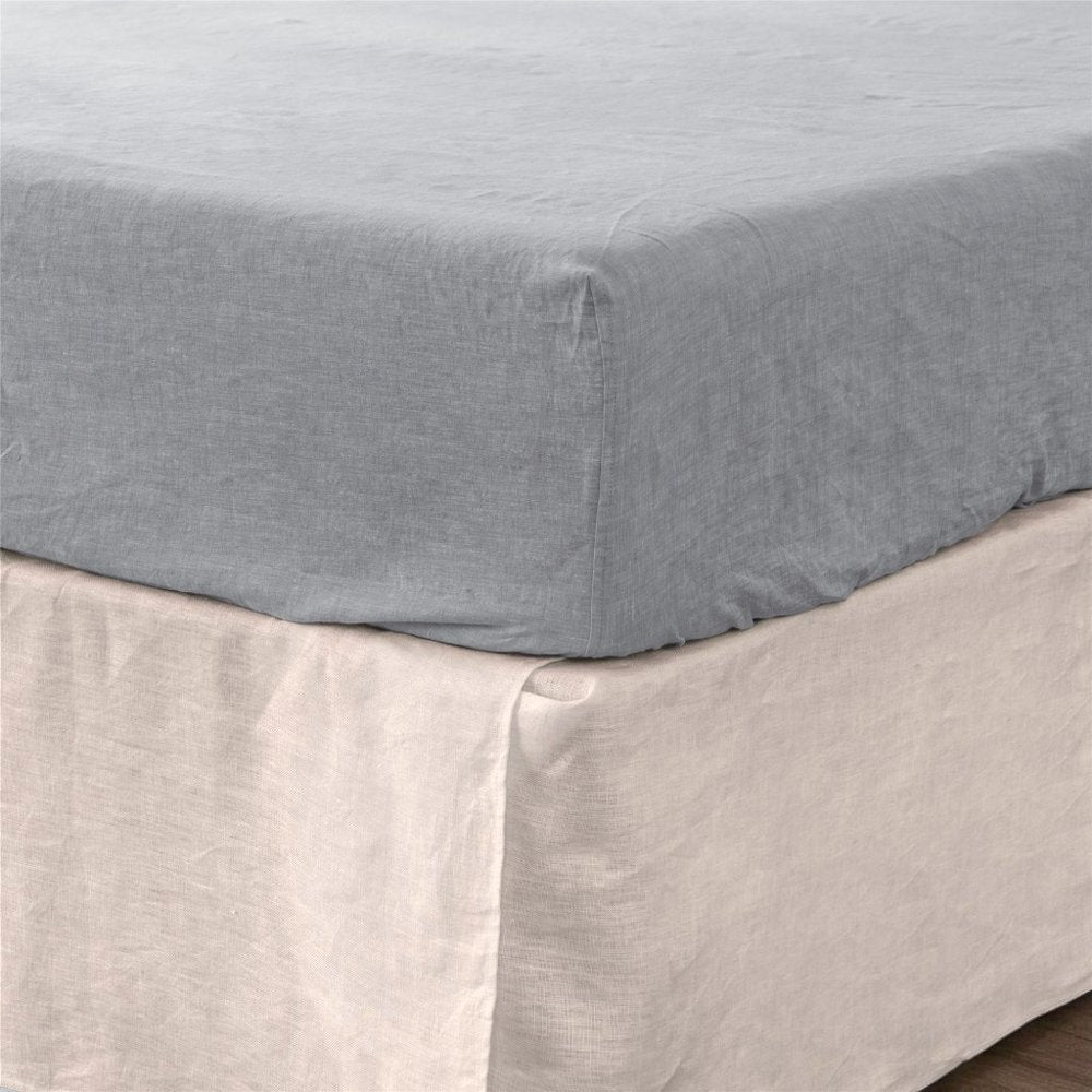 Slate Gray Linen King Fitted Sheet