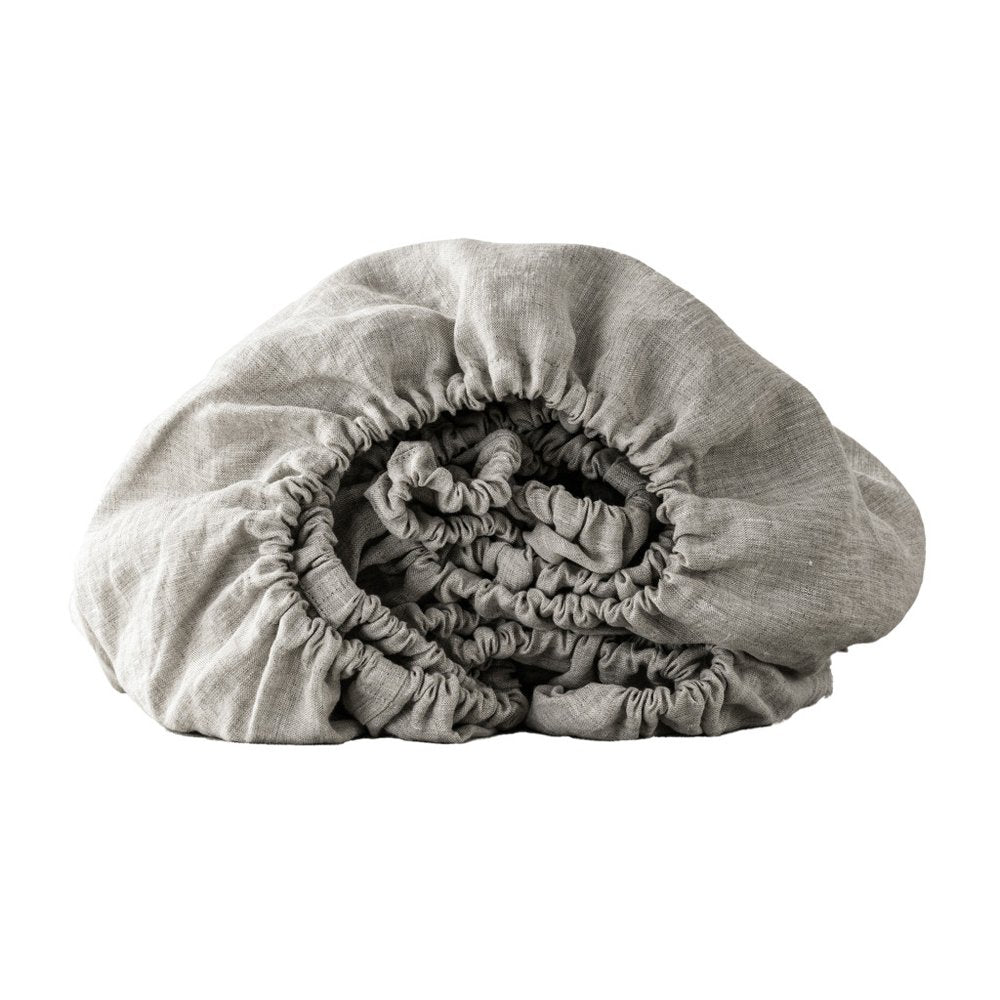 Light Gray Linen Twin Fitted Sheet