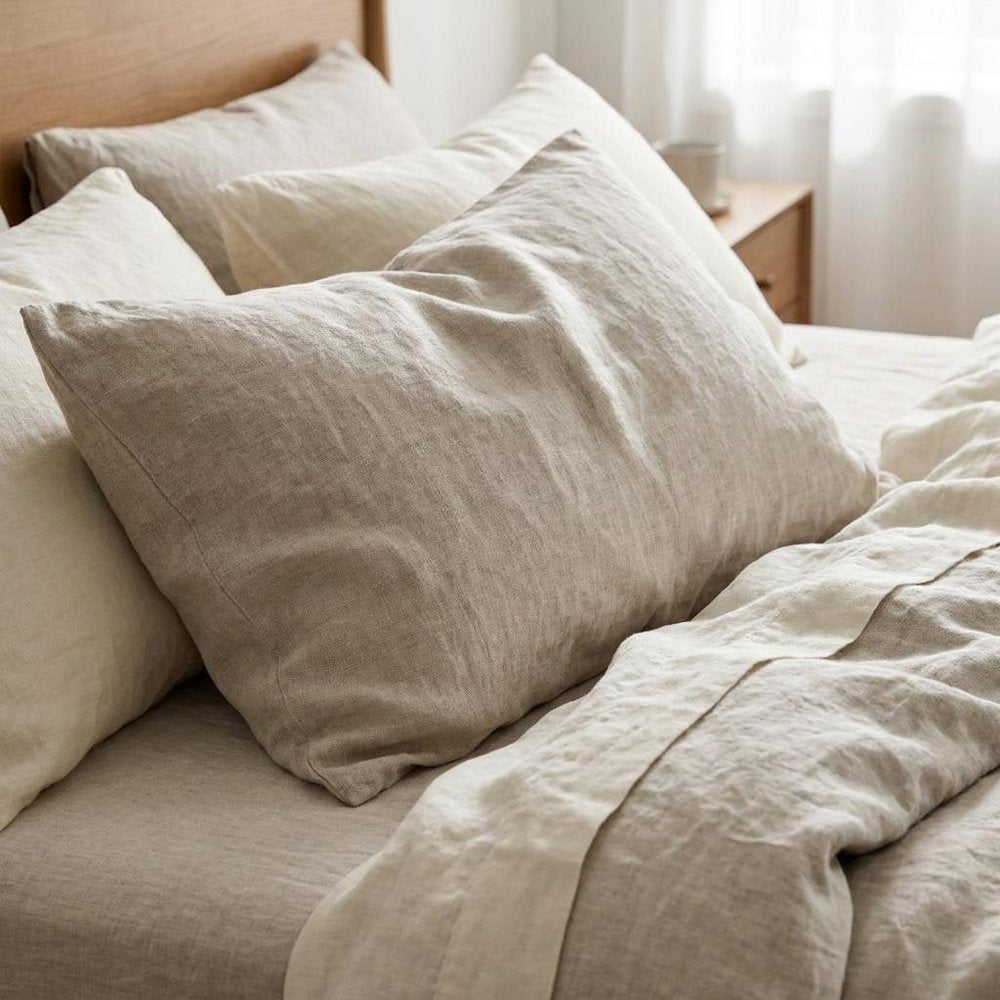 Light Gray Linen California King Fitted sheet