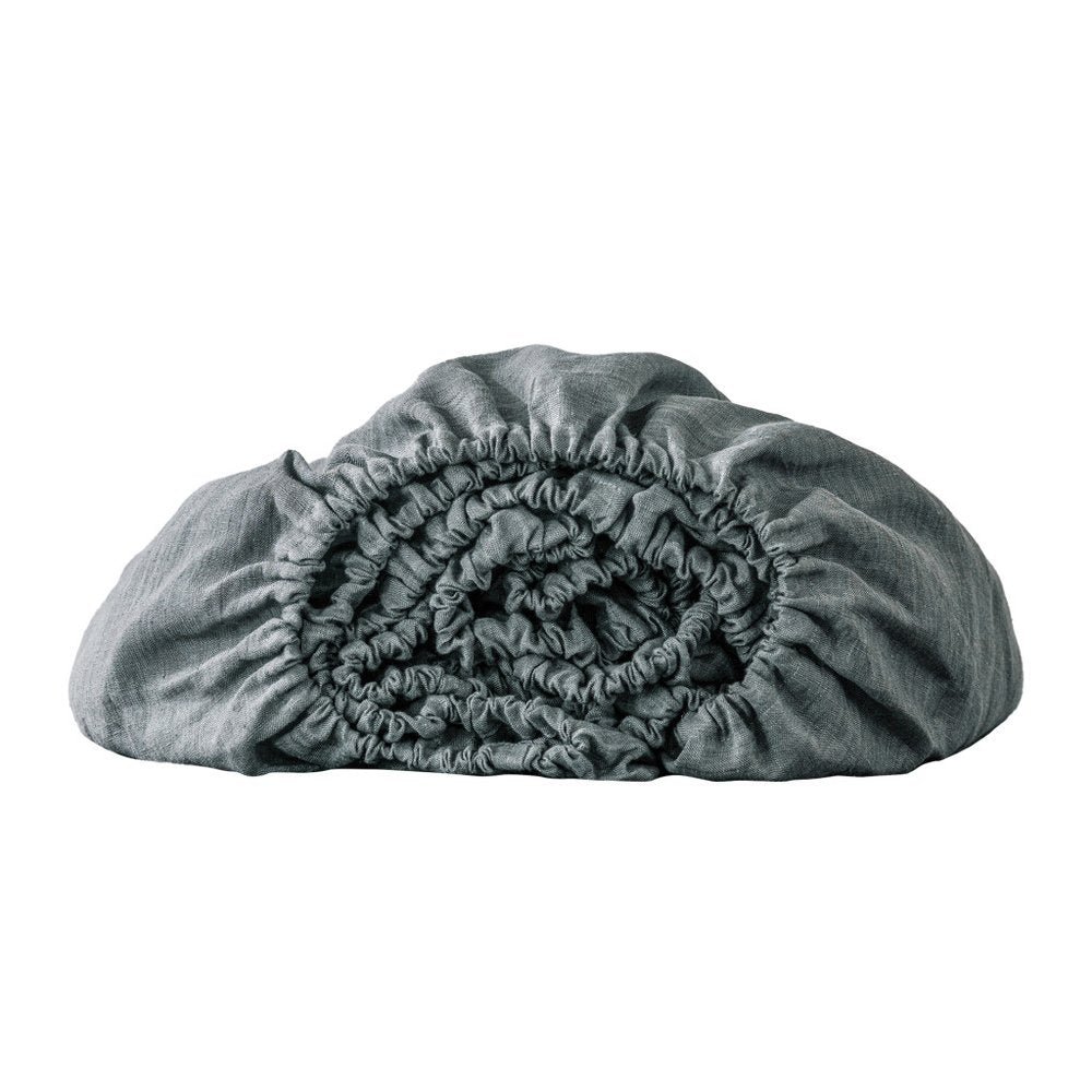 Light Gray Linen Twin Fitted Sheet