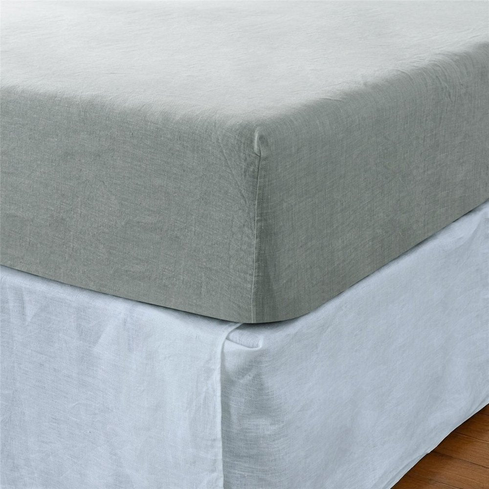 Light Pink Linen Twin Fitted Sheet