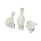 Set of Three Black and White Fabric Bird Statue Tabletop Sculpture