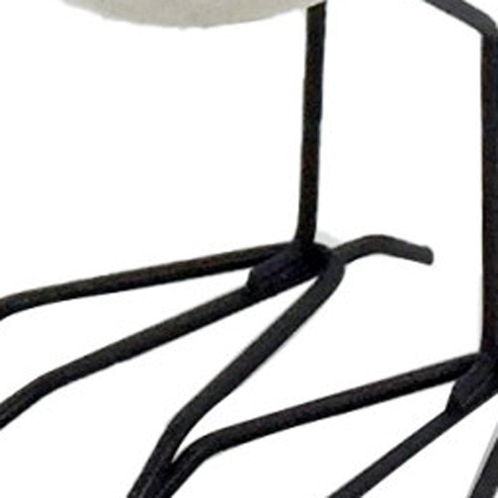 Set of Three Black and White Fabric Bird Statue Tabletop Sculpture