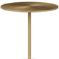 20" White And Gold Steel And Marble Round End Table