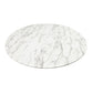 32" White And Gold Marble And Metal Dining Table