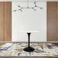 32" White And Black Marble And Metal Dining Table