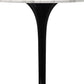 32" White And Black Marble And Metal Dining Table