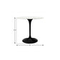 32" White And Black Marble And Metal Dining Table
