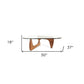50" Clear And Brown Glass And Solid Wood Triangle Coffee Table