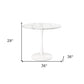 36" White Rounded Metal Pedestal Base Dining Table