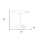 36" White Metal Dining Table