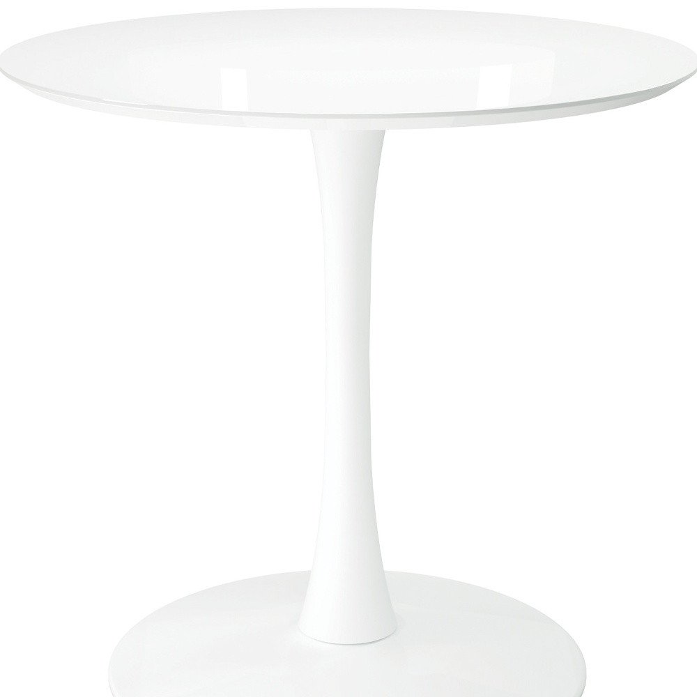 32" White Metal Dining Table