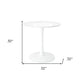 32" White Metal Dining Table
