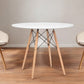 36" White And Natural Solid Wood Dining Table