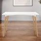 30" White And Natural Solid Wood Dining Table