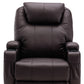 33" Brown Faux Leather Power Heated Massage Lift Assist Recliner