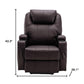 33" Brown Faux Leather Power Heated Massage Lift Assist Recliner
