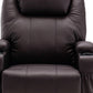 33" Brown Faux Leather Power Heated Massage Lift Assist Recliner