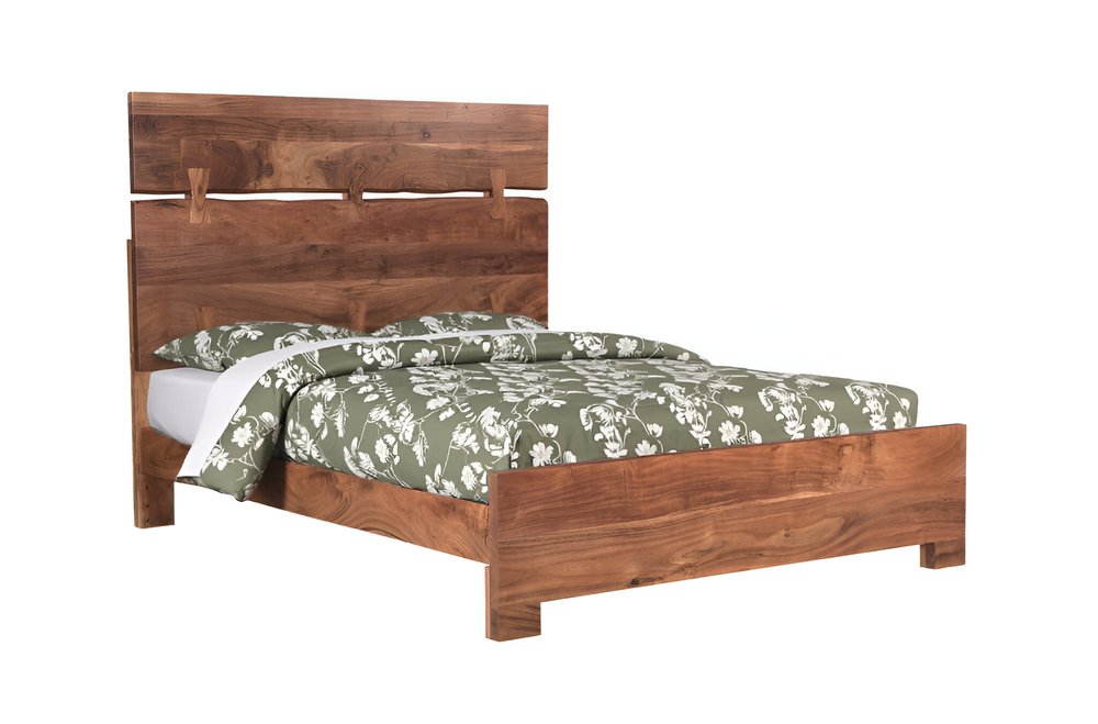 Chestnut Live Edge Solid Wood Queen Bed Frame