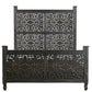 Black Carved Floral Distressed Solid Wood Queen Bed Frame
