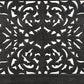 Black Carved Floral Distressed Solid Wood Queen Bed Frame