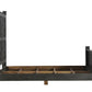 Black Carved Floral Distressed Solid Wood Queen Bed Frame