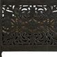 Black Carved Floral Distressed Solid Wood Queen Bed Frame