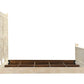 White Carved Floral Distressed Solid Wood King Bed Frame