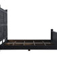 Carved Solid Wood King Black Bed