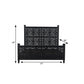 Carved Solid Wood King Black Bed
